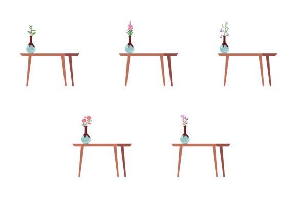 Beautiful Flowers on the Table: A Versatile Graphic Design Asset for Handmade Creations