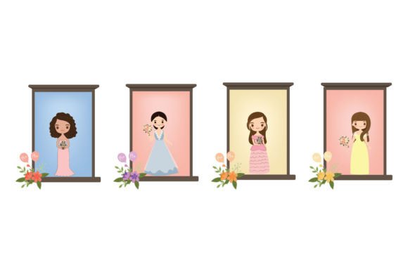 Bride with Bouquet of Flowers: A Versatile Graphic Asset for Local Business Branding
