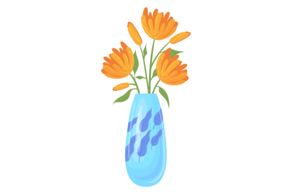 Cartoon Blooming Botany: A Versatile Graphic Design Asset for Creative Projects