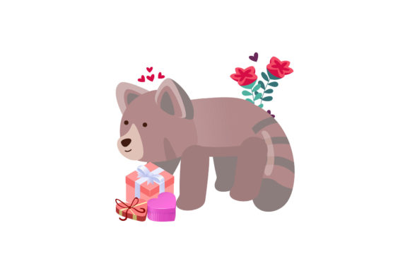 Character Bear with Gifts and Flowers: A Versatile Illustration for Modern Designers
