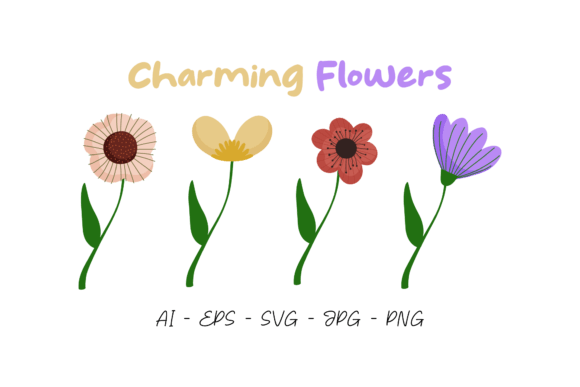 Charming Flowers: A Versatile Graphic Design Asset for Creative Projects