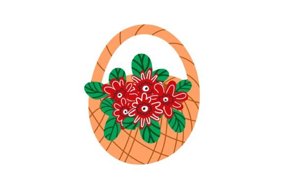 Flowers in a Wicker Basket: A Versatile Graphic Design Asset for Crafters