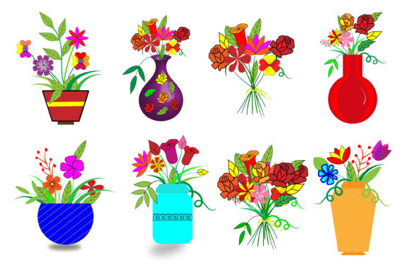 Flowers in Vases Bundle Vector: A Freebie Graphic for Local Business Branding