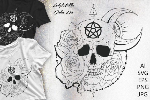 Gothic Skull with Roses: Graphics and Illustrations Review