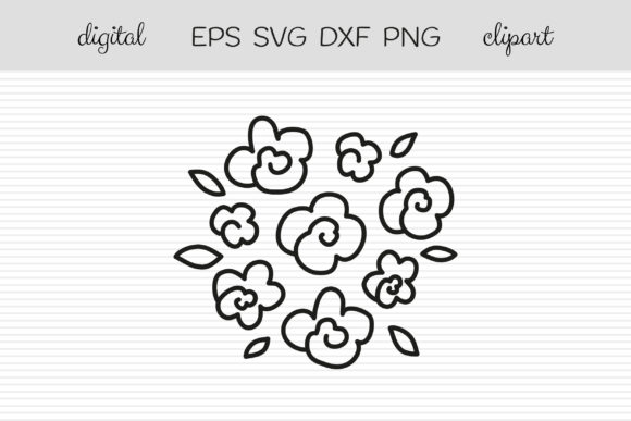 Hand Drawn Outline Flowers Graphics and Illustrations