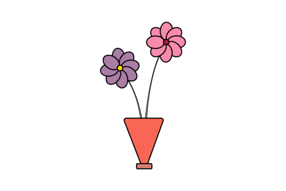 Hand Drawn Vase Flowers: A Versatile Graphic Design Asset for Creative Projects