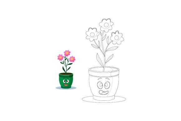 Kawaii Flowers Coloring 8 Graphics and Illustrations Review