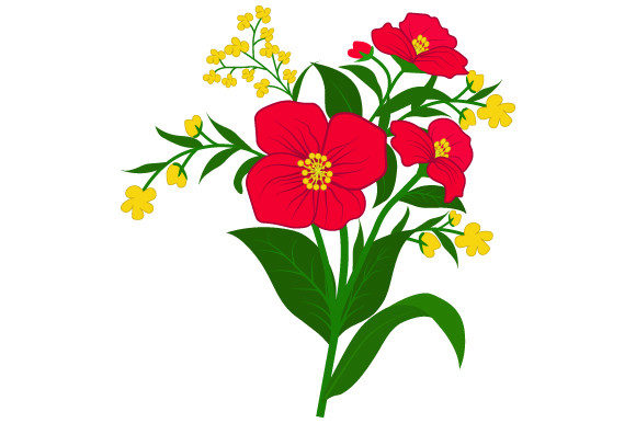 Red ,yellow, Green Flowers Graphics and Illustrations Review