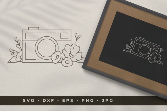 Vintage Camera with Flowers: A Versatile Graphic Design Asset for Creative Sellers